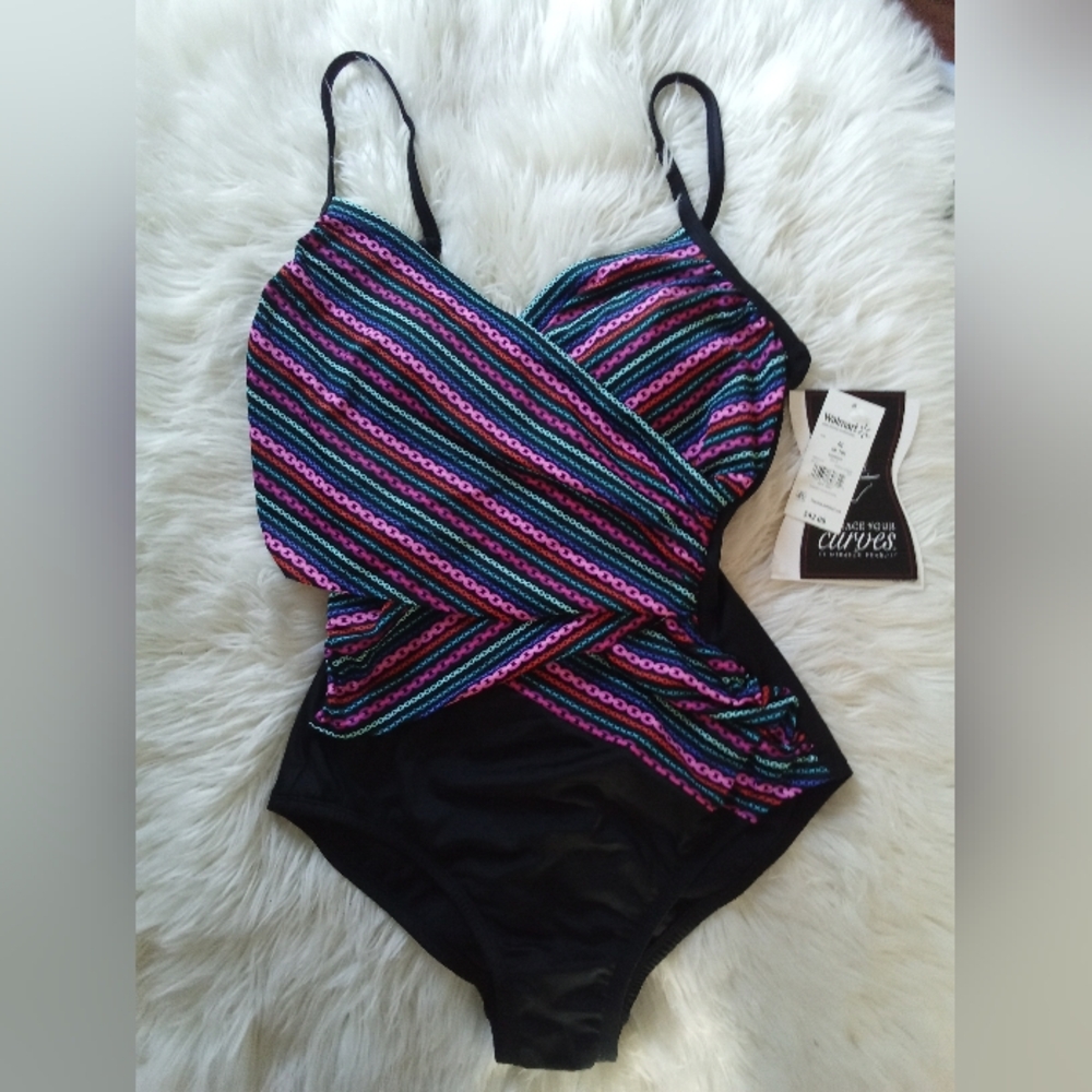 Stylish Striped One-Piece Swimsuit